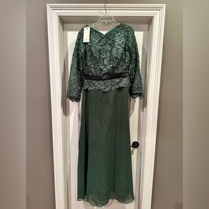 Dark Green Mother of Bride dress